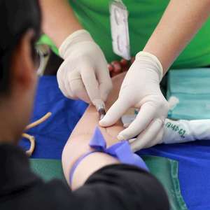person getting blood drawn