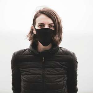 woman wearing a mask