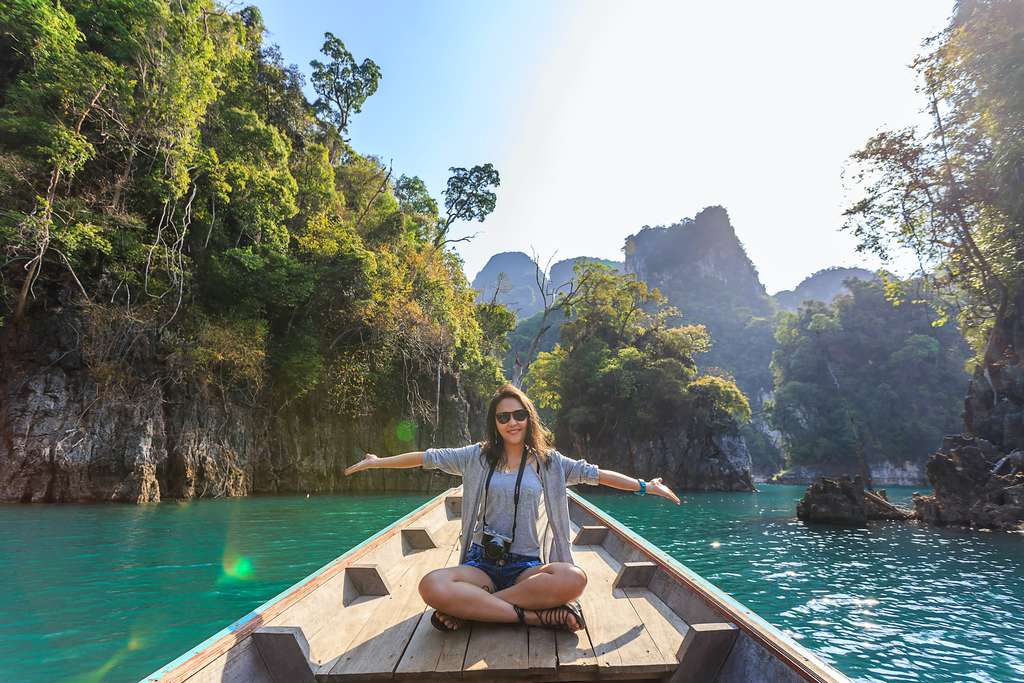 woman in boat on water